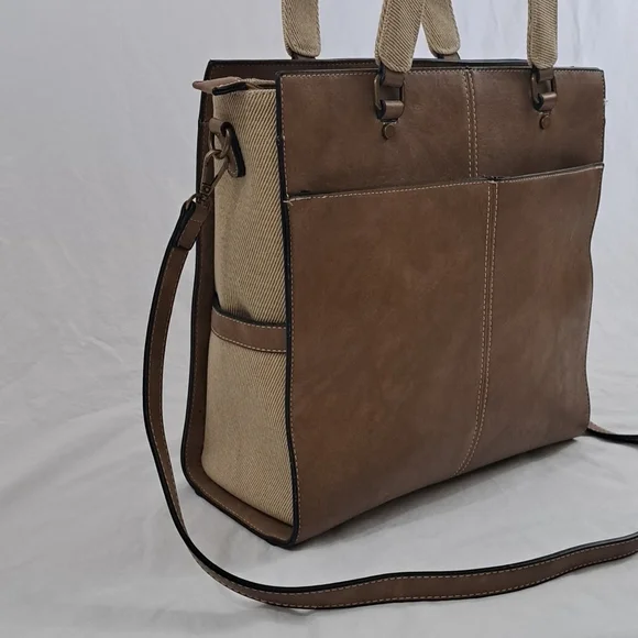 Simply Noelle Camel Brown Vegan Leather and Canvas - Picture 5 of 16